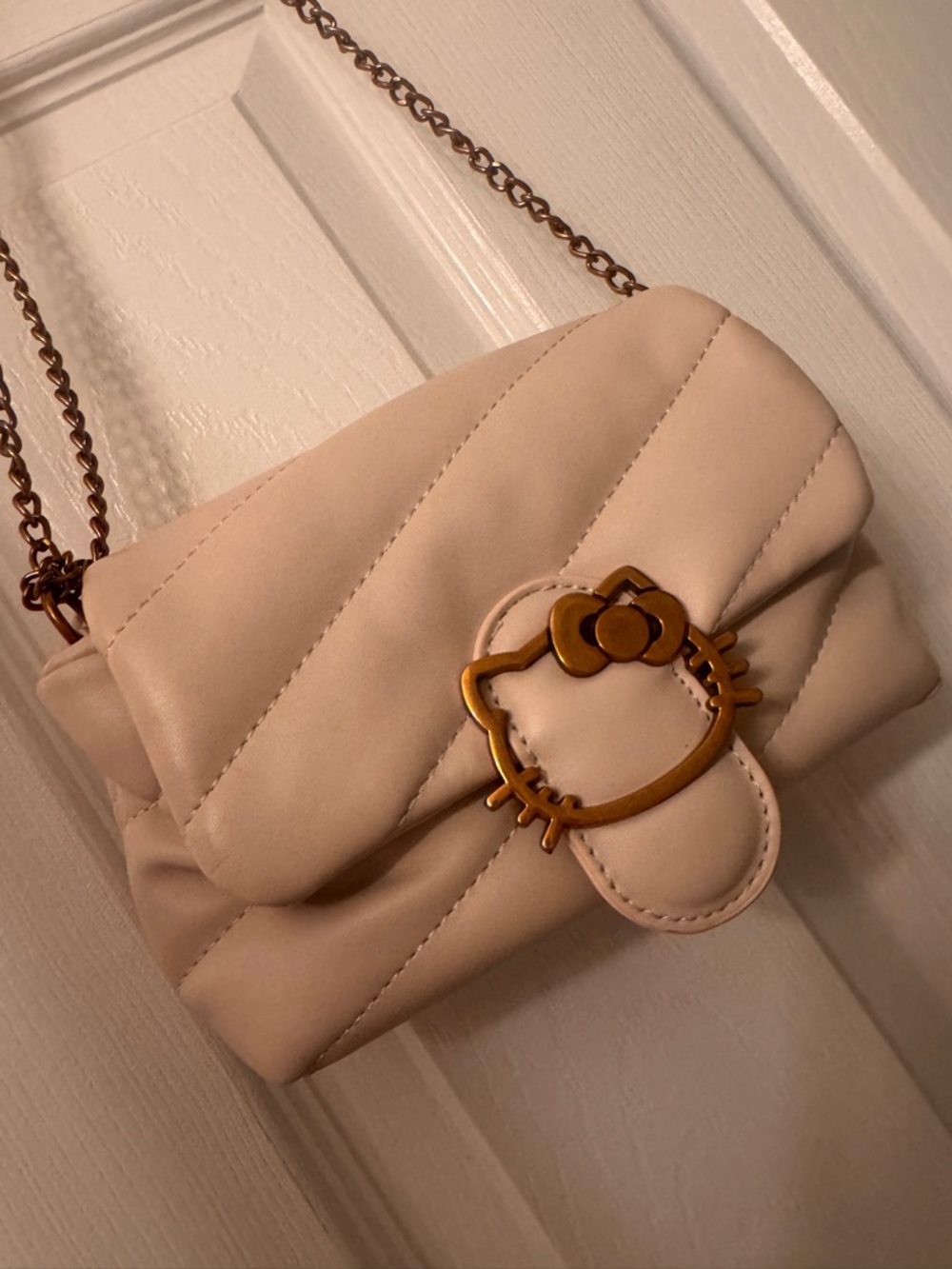 Hello Kitty Quilted Crossbody  with Gold Hardware